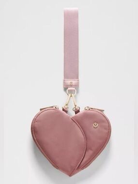 Lululemon Dual Heart Wristlet in Spiced Chai Pink Haze Gold NWT